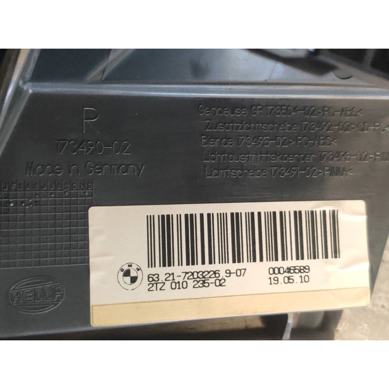 Recambio de piloto trasero derecho interior para bmw serie 5 lim. (f10) 525d referencia OEM IAM 72032269 17349002 