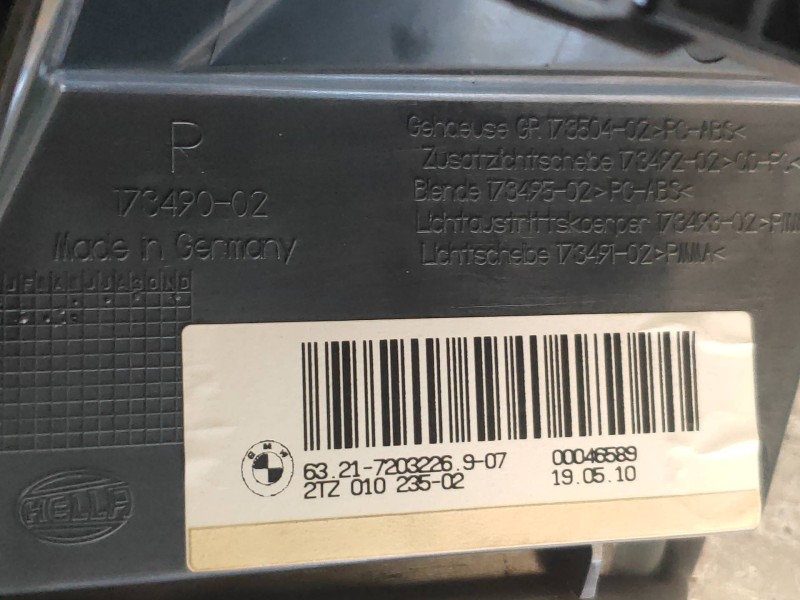 Recambio de piloto trasero derecho interior para bmw serie 5 lim. (f10) 525d referencia OEM IAM 72032269 17349002 