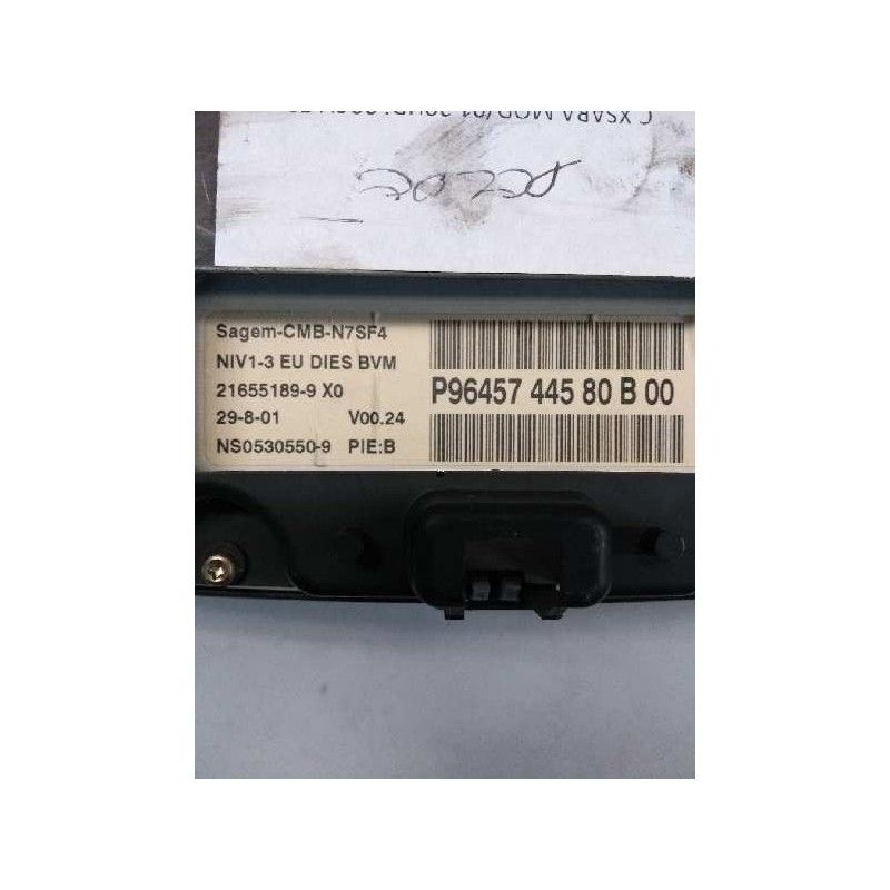 Recambio de cuadro instrumentos para citroen xsara berlina 2.0 hdi exclusive (66kw) referencia OEM IAM P9645744580 B00 216551899