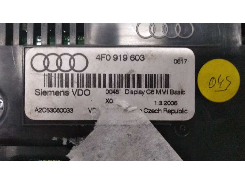 Recambio de pantalla multifuncion para audi a6 berlina (4f2) 2.0 16v tfsi referencia OEM IAM 4F0919603 A2C53080033 