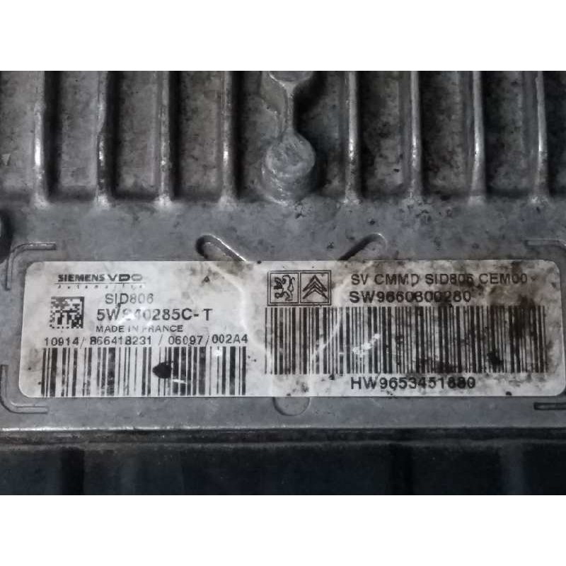 Recambio de centralita motor uce para citroen c2 1.4 hdi referencia OEM IAM 5WS40285CT SW9660800280 HW9653451880 SID806
