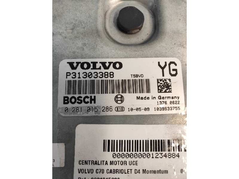 Recambio de centralita motor uce para volvo c70 cabriolet d4 momentum referencia OEM IAM 0281015286 P31303388 