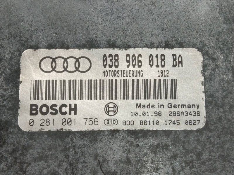 Recambio de centralita motor uce para audi a3 (8l) 1.9 tdi attraction referencia OEM IAM 0281001756 038906018BA 