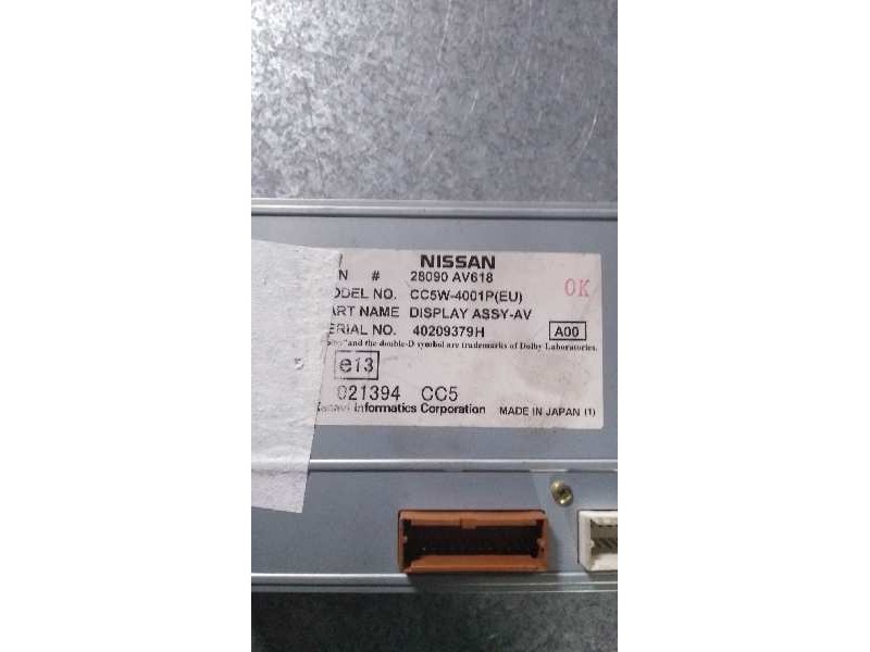 Recambio de pantalla multifuncion para nissan primera berlina (p12) referencia OEM IAM 28090AV618 CC5W4001PEU 