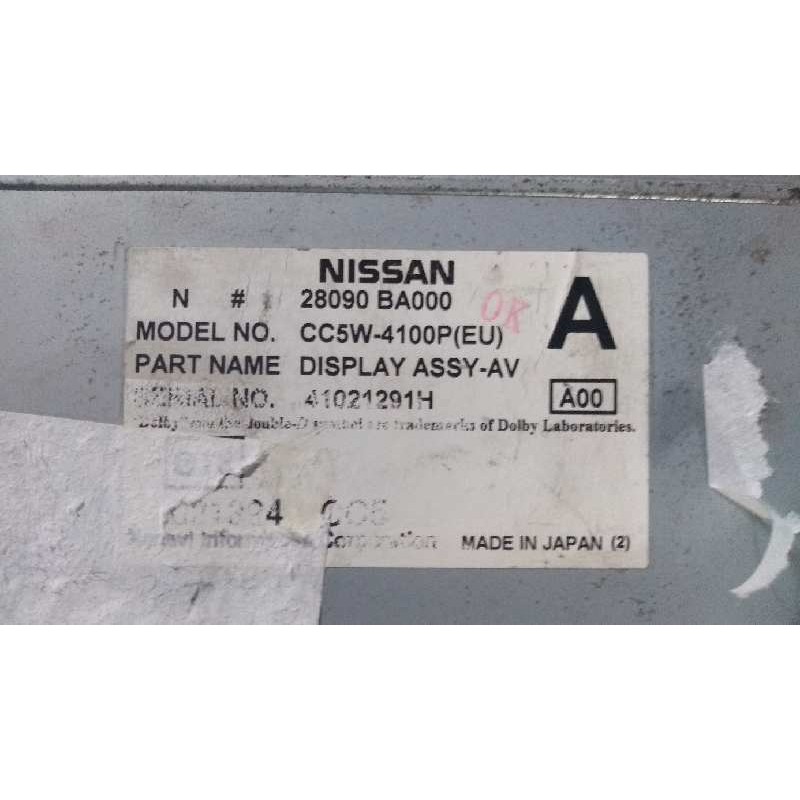 Recambio de pantalla multifuncion para nissan primera trav. (p12) 1.9 16v turbodiesel cat referencia OEM IAM 28090BA000 CC5W4100