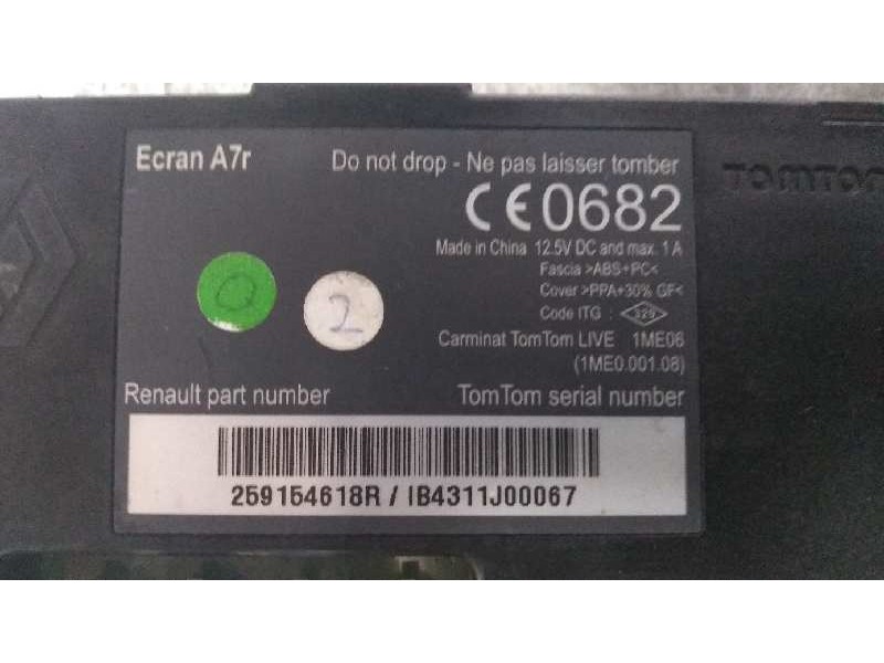 Recambio de pantalla multifuncion para renault scenic iii referencia OEM IAM 259154618R  