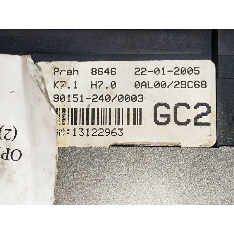 Recambio de mando calefaccion / aire acondicionado para opel astra h berlina 1.7 16v cdti referencia OEM IAM 90151240 13122963  Recambio de mando calefaccion / aire acondicionado para opel astra h berlina 1.7 16v cdti referencia OEM IAM 90151240 13122963