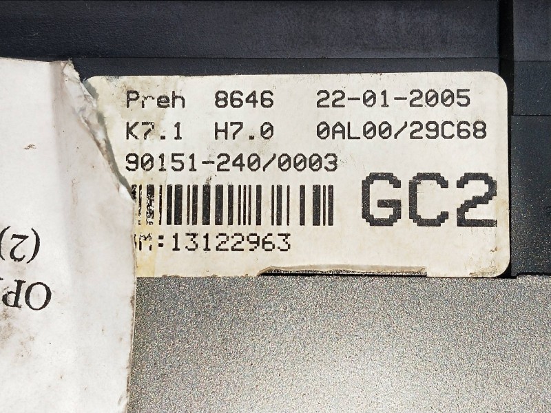 Recambio de mando calefaccion / aire acondicionado para opel astra h berlina 1.7 16v cdti referencia OEM IAM 90151240 13122963  Recambio de mando calefaccion / aire acondicionado para opel astra h berlina 1.7 16v cdti referencia OEM IAM 90151240 13122963