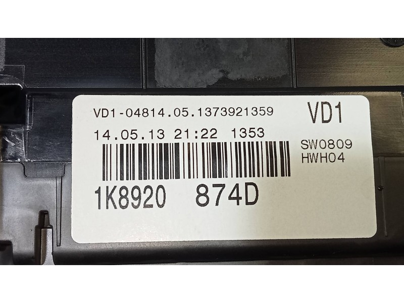 Recambio de cuadro instrumentos para volkswagen scirocco (137) 2.0 tdi (103kw) referencia OEM IAM 1K8920874D  