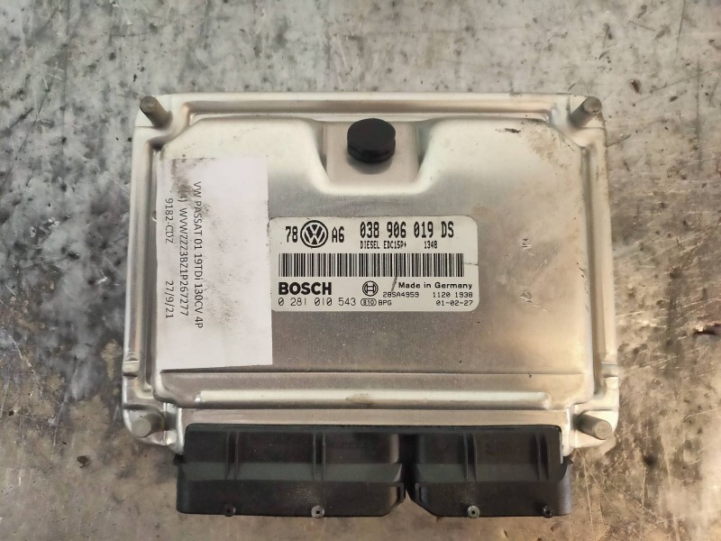 Recambio de centralita motor uce para volkswagen passat berlina (3b3) comfortline referencia OEM IAM 0281010543 038906019DS  Recambio de centralita motor uce para volkswagen passat berlina (3b3) comfortline referencia OEM IAM 0281010543 038906019DS