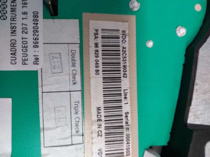 Recambio de cuadro instrumentos para peugeot 207 1.6 16v hdi fap referencia OEM IAM 9662904980  