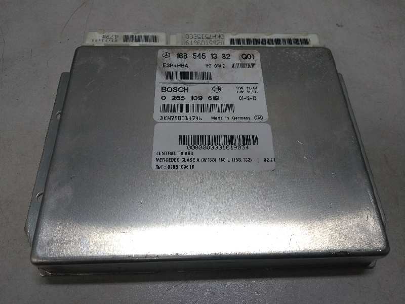 Recambio de centralita abs para mercedes clase a (w168) 160 l (168.133) referencia OEM IAM 0265109619 1685451332 FD01M12 Q01
