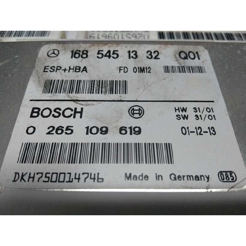 Recambio de centralita abs para mercedes clase a (w168) 160 l (168.133) referencia OEM IAM 0265109619 1685451332 FD01M12 Q01