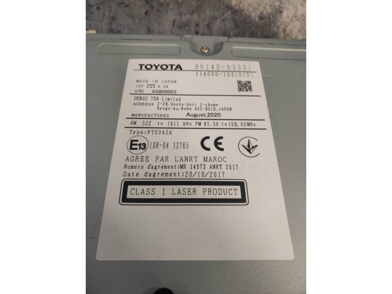 Recambio de sistema audio / radio cd para lexus is 300h referencia OEM IAM 8614053331 11400010310101 