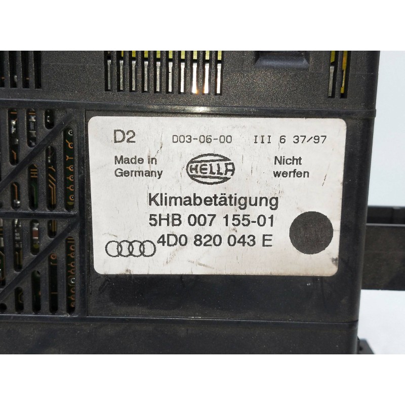Recambio de mando calefaccion / aire acondicionado para audi a8 (d2) 4.2 v8 32v referencia OEM IAM 4D0820043E 5HB00715501 