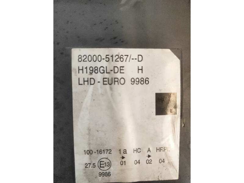 Recambio de faro izquierdo para renault vel satis (bj0) 2.2 dci turbodiesel referencia OEM IAM 8200051267 H198GLDE 100161721A