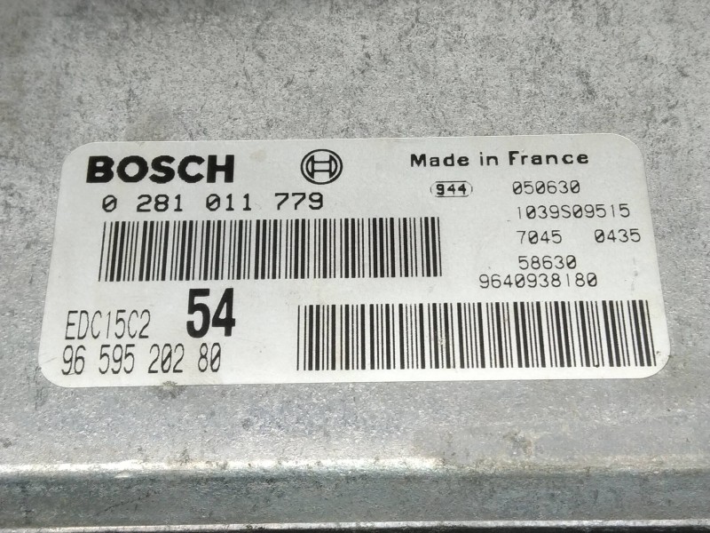 Recambio de centralita motor uce para peugeot 807 sv referencia OEM IAM 0281011779 9659520280 EDC15C2 54 Recambio de centralita motor uce para peugeot 807 sv referencia OEM IAM 0281011779 9659520280 EDC15C2 54