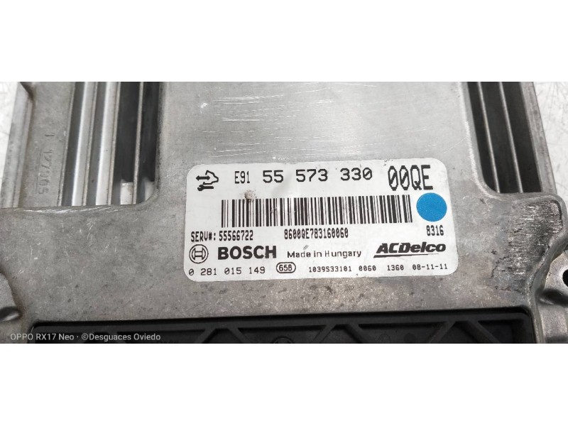 Recambio de centralita motor uce para opel insignia berlina cosmo referencia OEM IAM 0281015149 55573330 