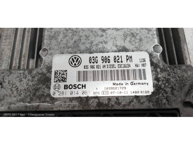 Recambio de centralita motor uce para volkswagen golf v variant (1k5) advance referencia OEM IAM 0281014061 03G906021PM 