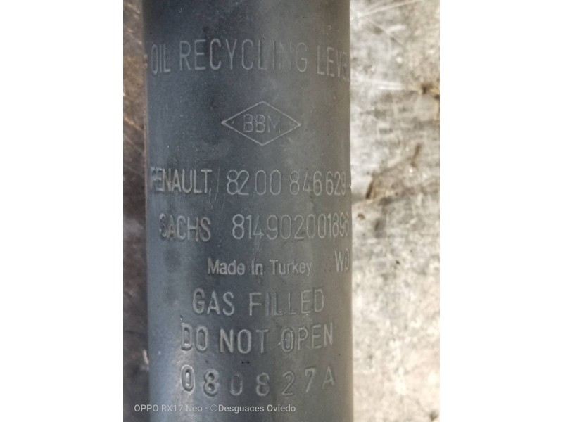 Recambio de amortiguador trasero izquierdo para renault grand modus authentique referencia OEM IAM 8200846629  