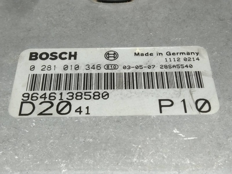 Recambio de centralita motor uce para citroen jumper caja cerrada desde ´02 2.0 hdi cat referencia OEM IAM 0281010346 9646138580