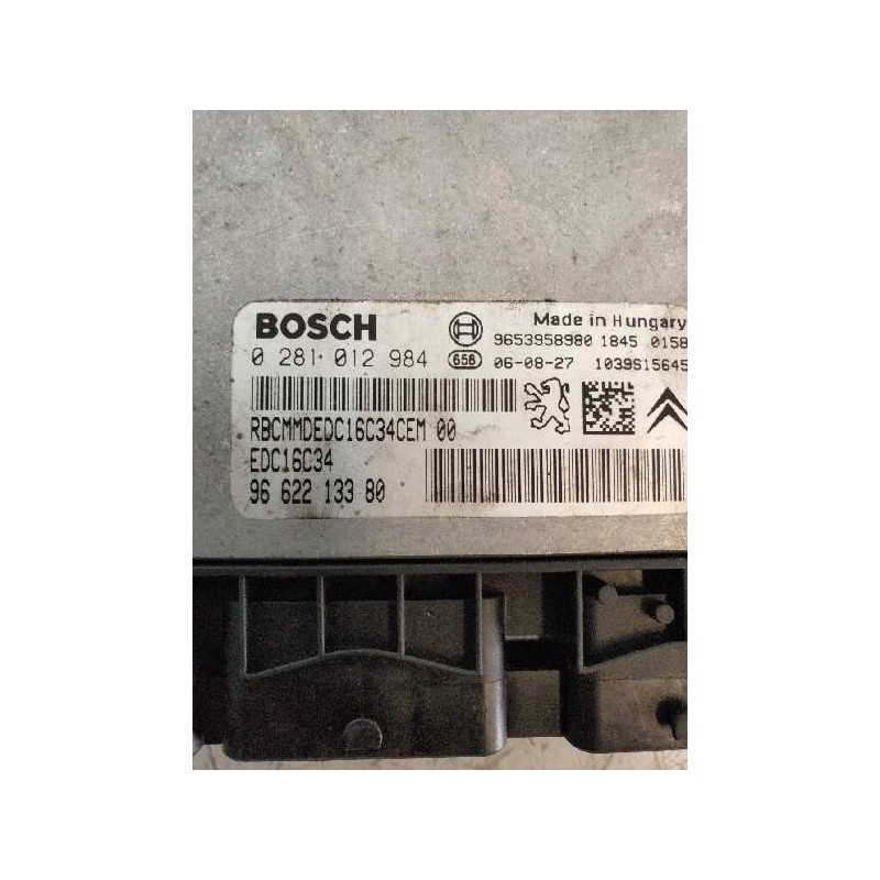 Recambio de centralita motor uce para peugeot 407 1.6 hdi referencia OEM IAM 0281012984 9662213380 9653958980 EDC16C34