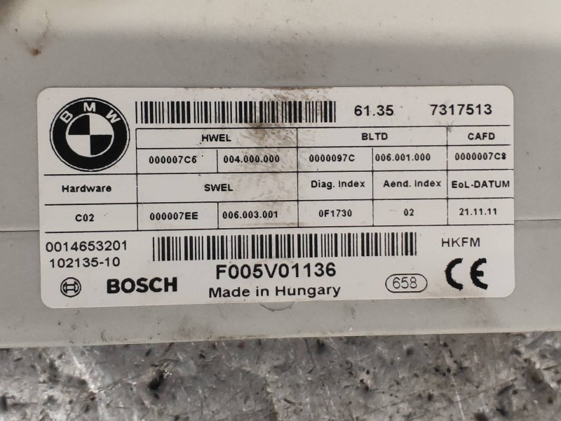 Recambio de modulo electronico para bmw serie 5 touring (f11) 530d xdrive referencia OEM IAM F005V01136 61357317513 