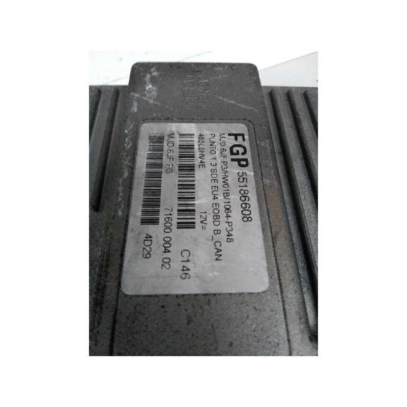 Recambio de centralita motor uce para fiat punto berlina (188) 1.3 jtd cat referencia OEM IAM 55186608 MJD6JFP3 