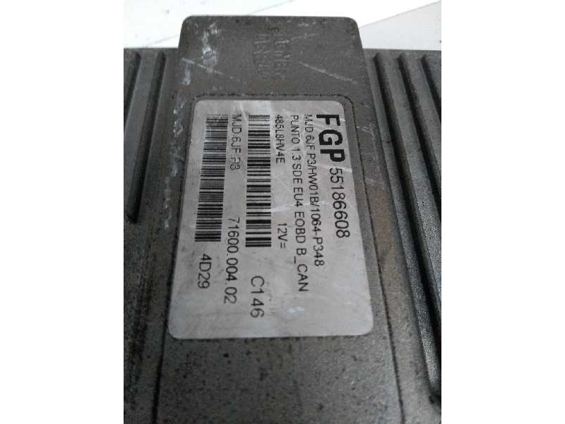 Recambio de centralita motor uce para fiat punto berlina (188) 1.3 jtd cat referencia OEM IAM 55186608 MJD6JFP3 