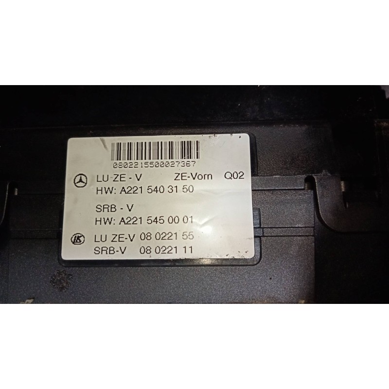 Recambio de caja reles / fusibles para mercedes clase s (w221) berlina 450 l (221.170) referencia OEM IAM A2215402862 A221545773