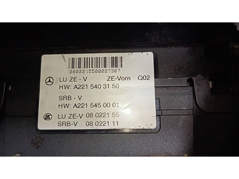 Recambio de caja reles / fusibles para mercedes clase s (w221) berlina 450 l (221.170) referencia OEM IAM A2215402862 A221545773
