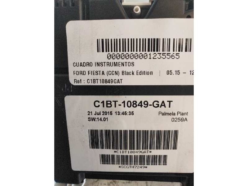 Recambio de cuadro instrumentos para ford fiesta (ccn) black edition referencia OEM IAM C1BT10849GAT  