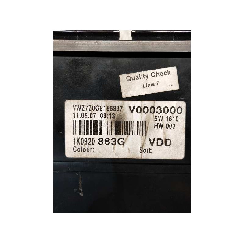 Recambio de cuadro instrumentos para volkswagen golf v berlina (1k1) 1.4 16v tsi referencia OEM IAM 1K0920863G 110080346004 