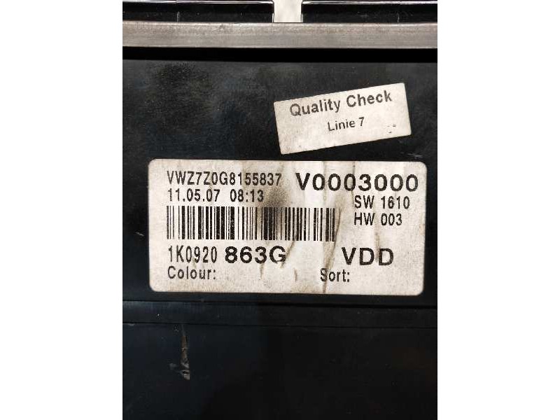 Recambio de cuadro instrumentos para volkswagen golf v berlina (1k1) 1.4 16v tsi referencia OEM IAM 1K0920863G 110080346004 