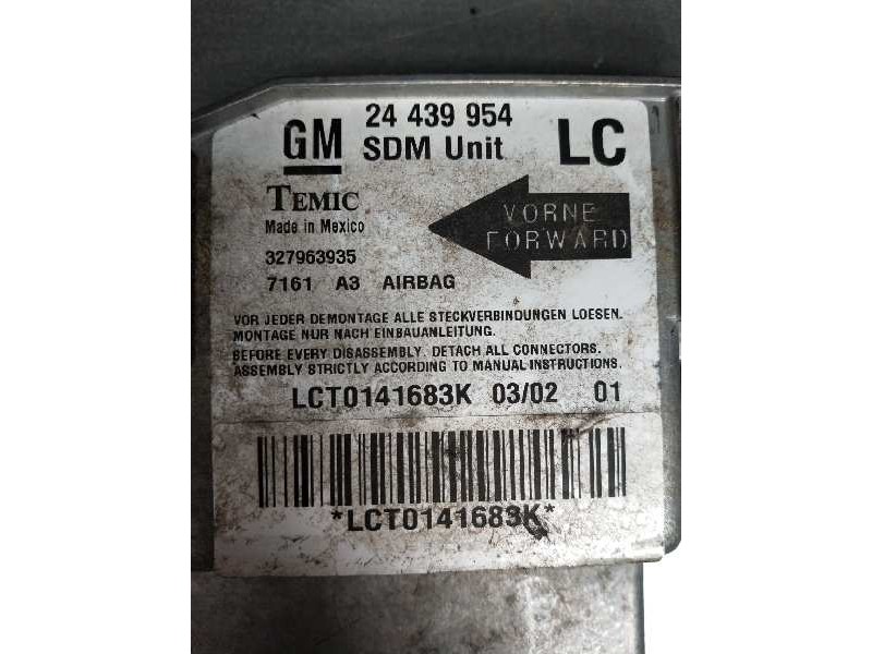 Recambio de centralita airbag para opel corsa c sri referencia OEM IAM 327963935 24439954 