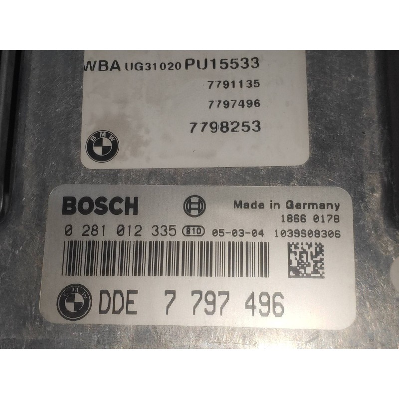 Recambio de centralita motor uce para bmw serie 1 berlina (e81/e87) 118d referencia OEM IAM 0281012335 7797496 7798253
