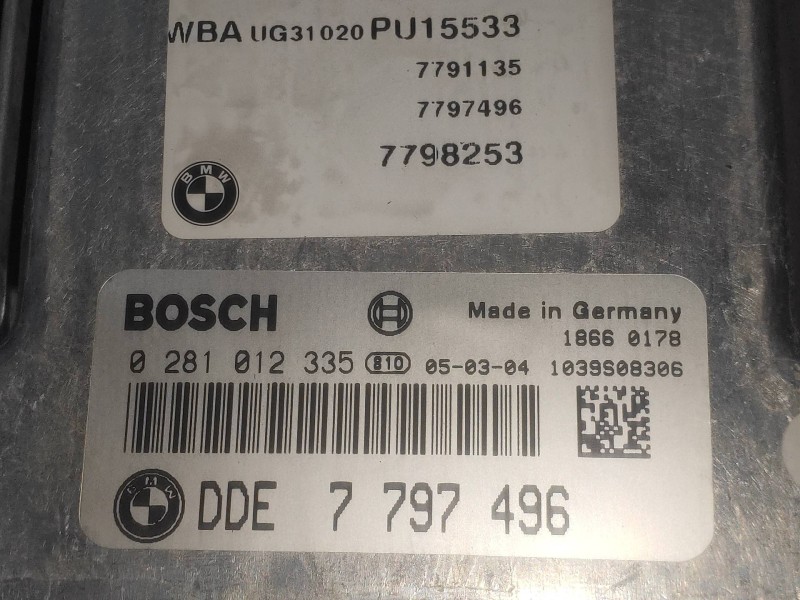 Recambio de centralita motor uce para bmw serie 1 berlina (e81/e87) 118d referencia OEM IAM 0281012335 7797496 7798253