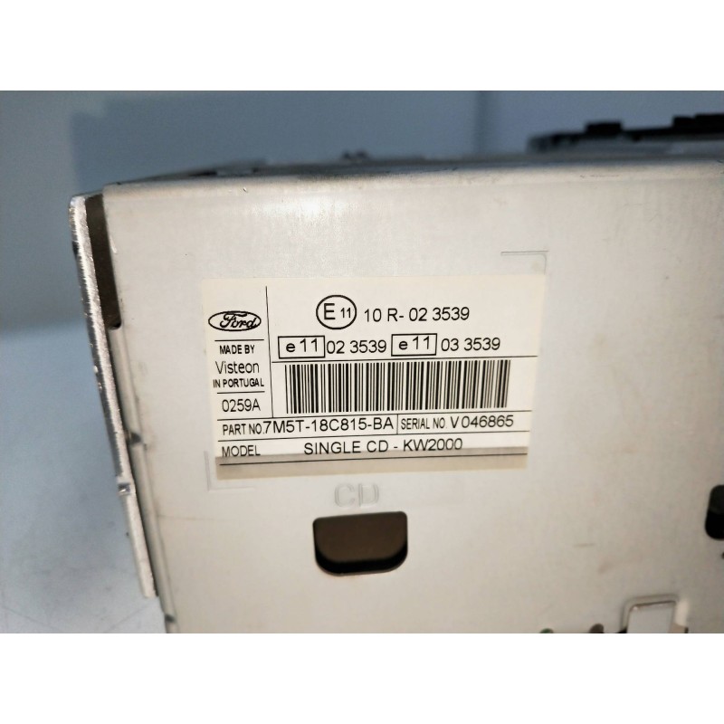Recambio de sistema audio / radio cd para ford focus lim. (cb4) 1.6 tdci cat referencia OEM IAM 7M5T18C815BA  