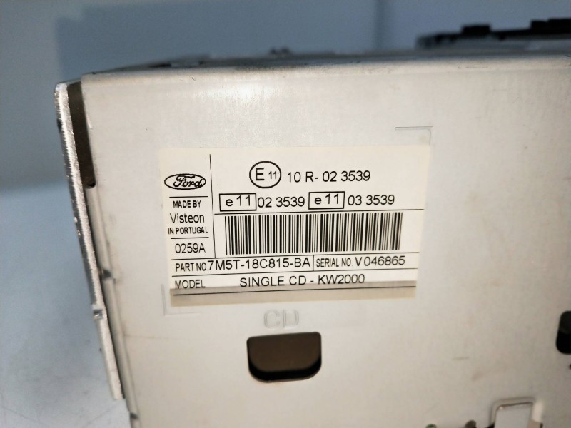Recambio de sistema audio / radio cd para ford focus lim. (cb4) 1.6 tdci cat referencia OEM IAM 7M5T18C815BA  