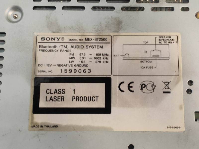 Recambio de sistema audio / radio cd para volkswagen crafter combi (2e) combi 30 referencia OEM IAM MEXBT2500  