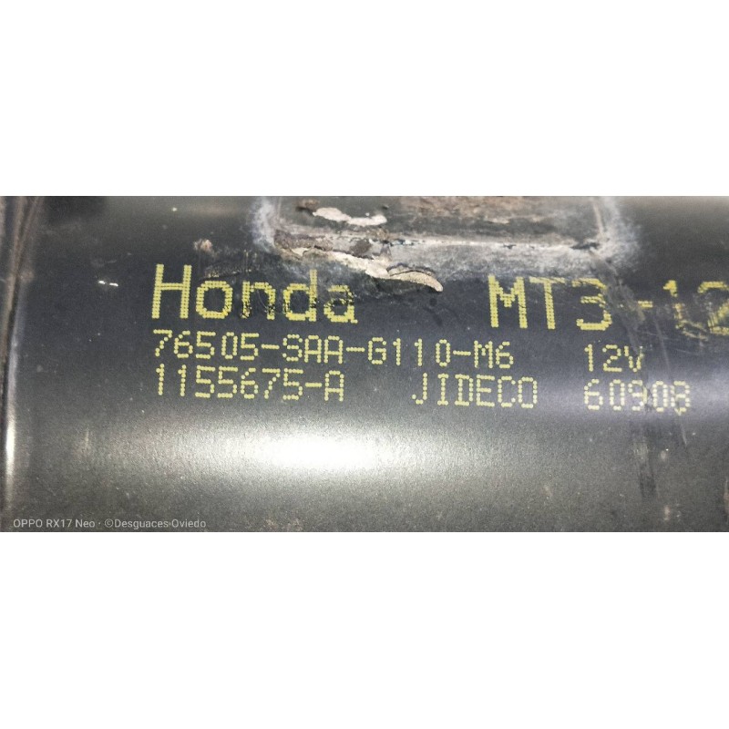 Recambio de motor limpia delantero para honda jazz (gd1/5) 1.4 es graphite referencia OEM IAM 76505SAAG110M6  