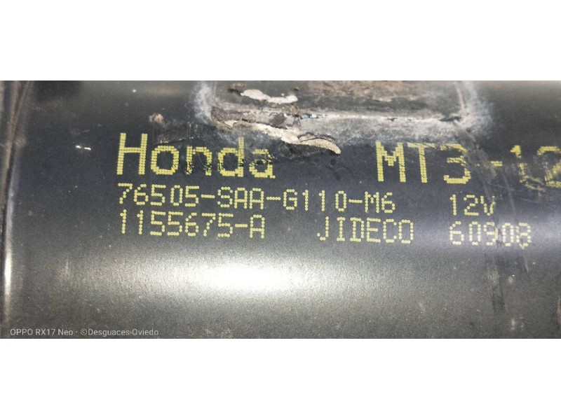 Recambio de motor limpia delantero para honda jazz (gd1/5) 1.4 es graphite referencia OEM IAM 76505SAAG110M6  