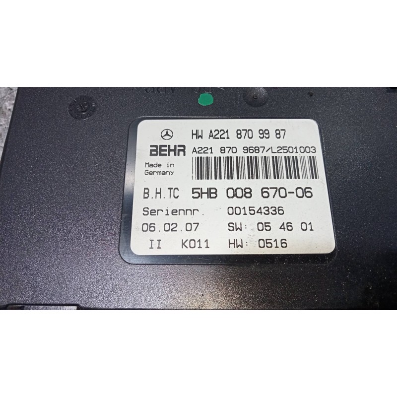 Recambio de modulo electronico para mercedes clase s (w221) berlina 450 l (221.170) referencia OEM IAM A2218709987 5HB00867006 