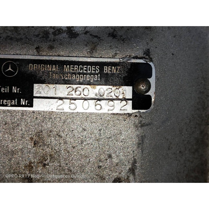 Recambio de caja cambios para mercedes clase c (w201) berlina e 190 (201.024) referencia OEM IAM 2012600201 250692  Recambio de caja cambios para mercedes clase c (w201) berlina e 190 (201.024) referencia OEM IAM 2012600201 250692