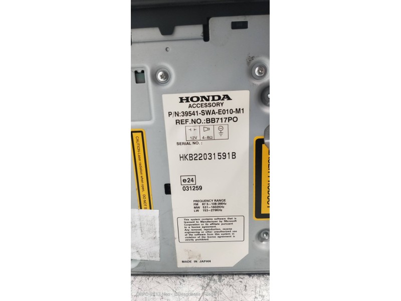 Recambio de sistema navegacion gps para honda cr-v (re) comfort referencia OEM IAM 39541SWAE010M1  