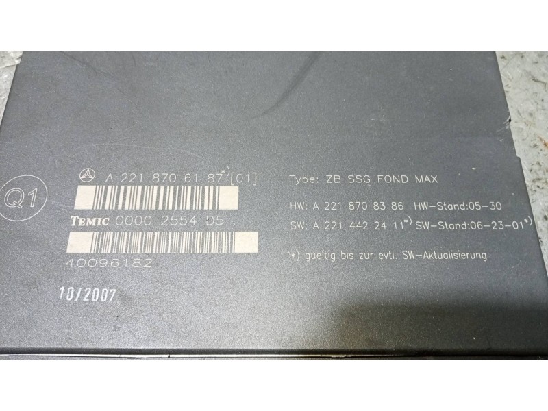 Recambio de modulo electronico para mercedes clase s (w221) berlina 450 l (221.170) referencia OEM IAM A2218706187 00002554D5 