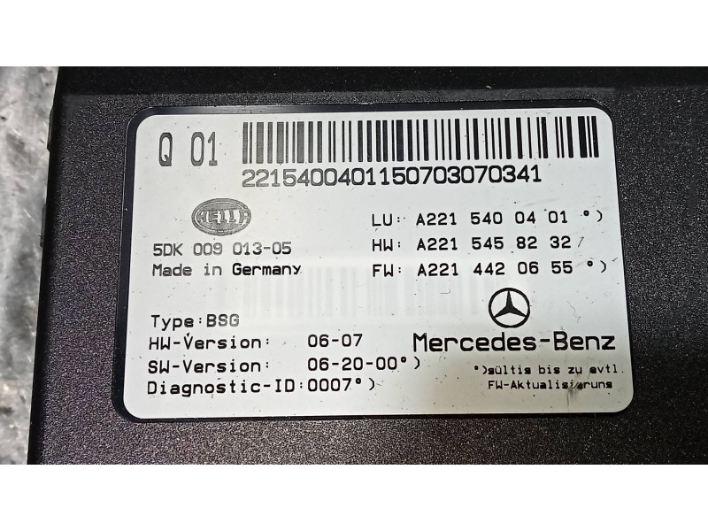 Recambio de modulo electronico para mercedes clase s (w221) berlina 450 l (221.170) referencia OEM IAM A2215400401 A2215458232 5