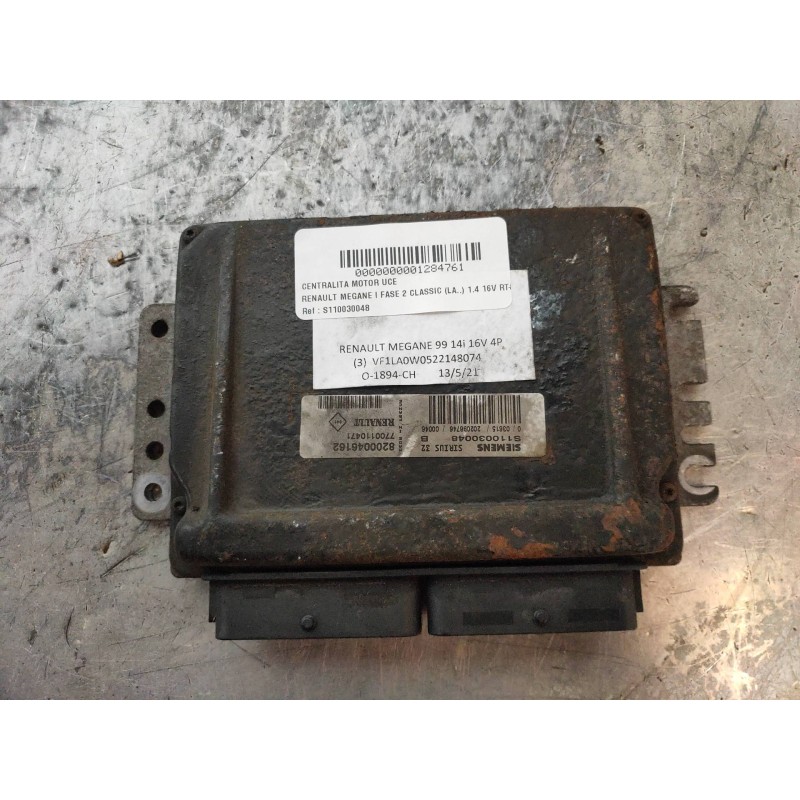 Recambio de centralita motor uce para renault megane i fase 2 classic (la..) 1.4 16v rt referencia OEM IAM S110030048B 820004616