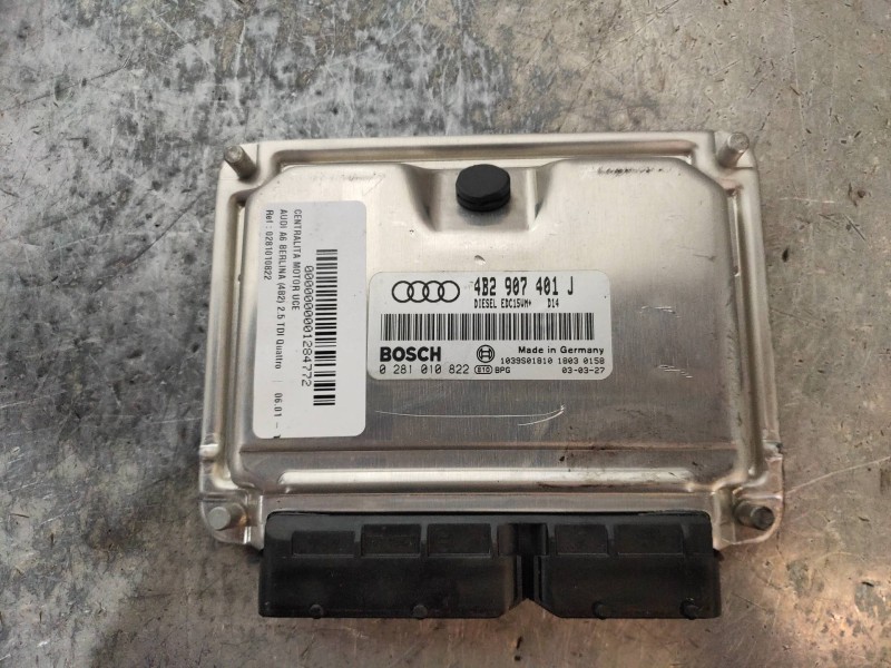 Recambio de centralita motor uce para audi a6 berlina (4b2) 2.5 tdi quattro referencia OEM IAM 0281010822 4B2907401J EDC15VM