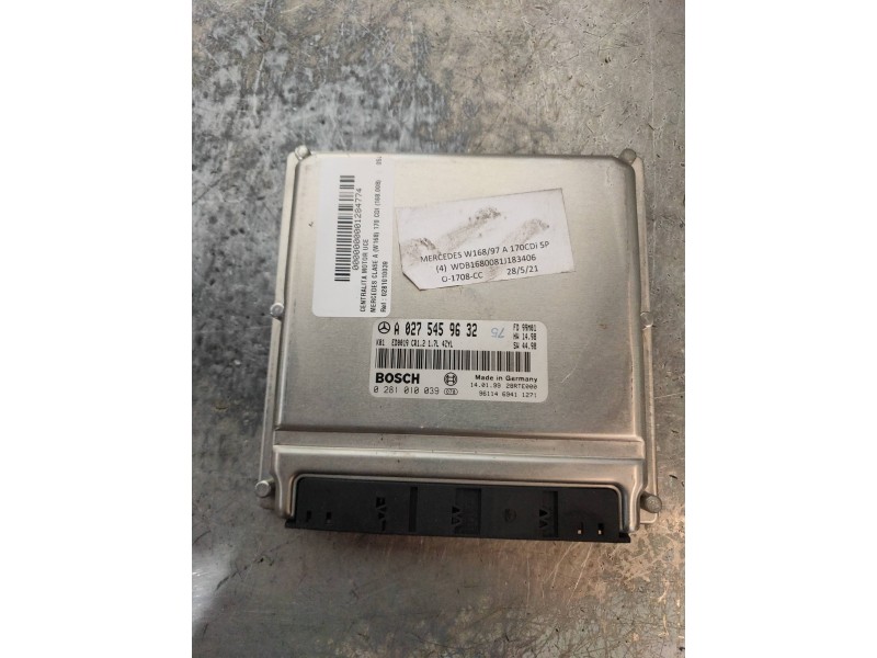 Recambio de centralita motor uce para mercedes clase a (w168) 170 cdi (168.008) referencia OEM IAM 0281010039 A0275459632 FDM99M